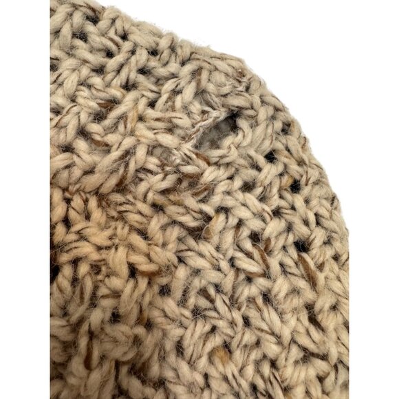 Abercrombie & Fitch Cable Knit Sweater Women’s L Beige Hoodie Wool Blend - Picture 5 of 5